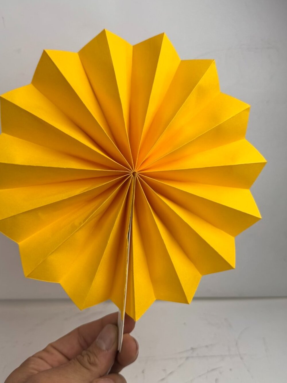 Yellow Accordion Fold Paper Rosette Fan 8 Inch Round Party Decoration Centerpiec